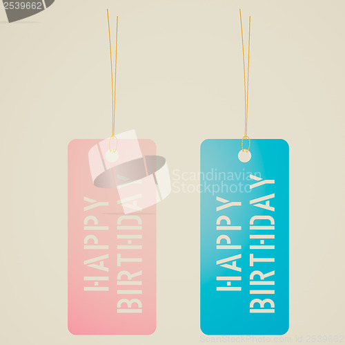 Image of Vintage look Happy birthday tag