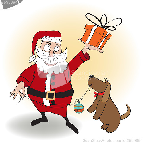 Image of Santa Claus with gift