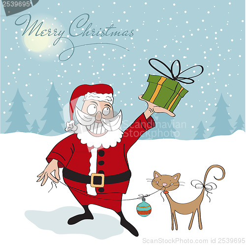 Image of Santa Claus with gift