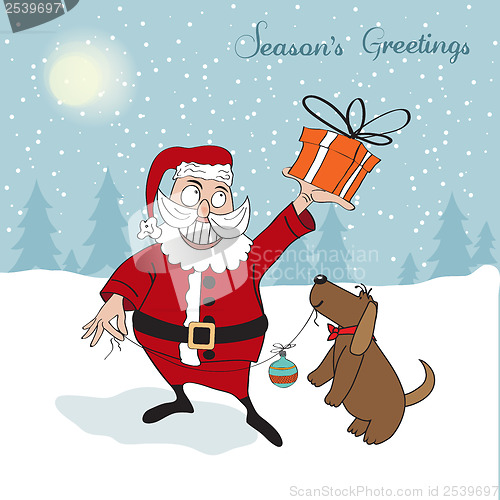 Image of Santa Claus with gift