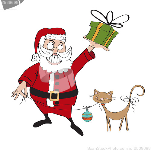 Image of Santa Claus with gift