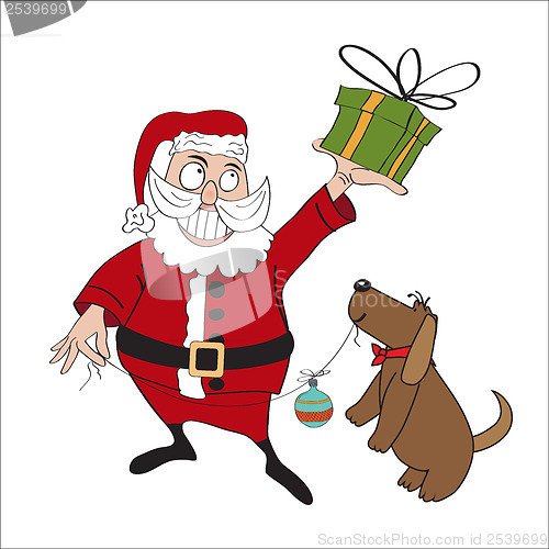 Image of Santa Claus with gift