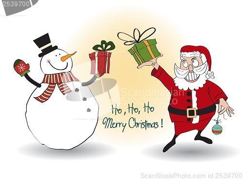 Image of Santa Claus with gift