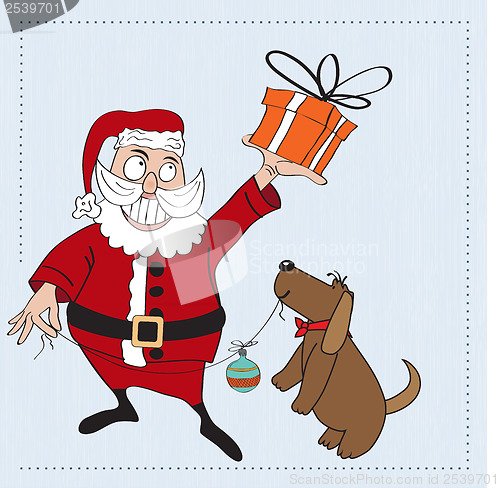 Image of Santa Claus with gift