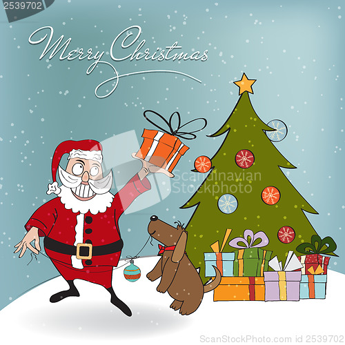 Image of Santa Claus with gift