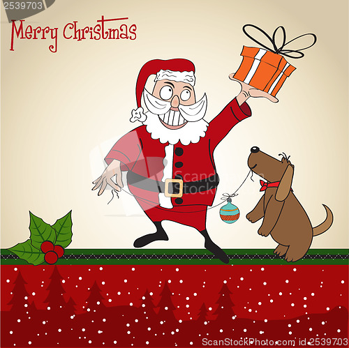 Image of Santa Claus with gift