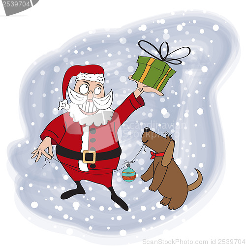 Image of Santa Claus with gift