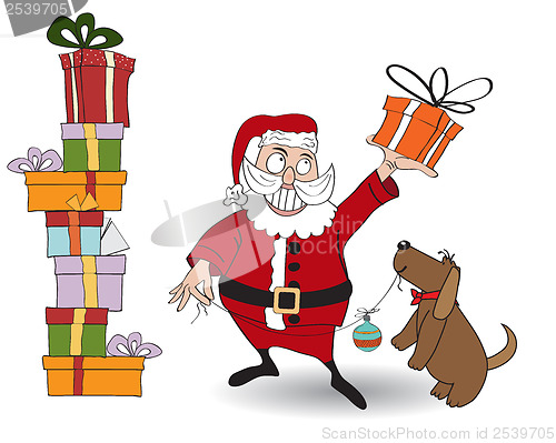 Image of Santa Claus with gift