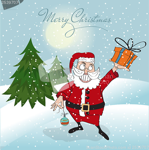 Image of Santa Claus with gift
