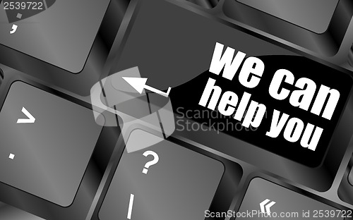 Image of we can help you word on computer keyboard key