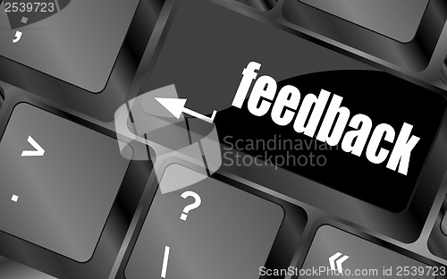 Image of feedback on computer keyboard key button