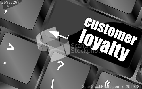 Image of button keypad key with customer loyalty word