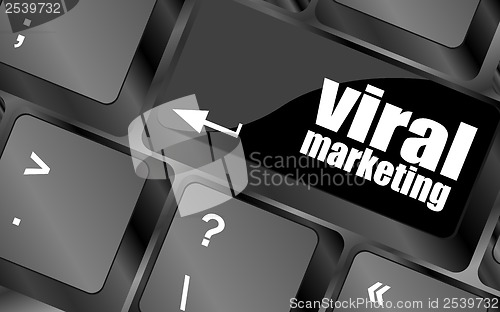 Image of viral marketing word on computer keyboard key, raster