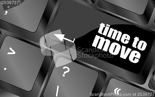 Image of words Time to move on keyboard key
