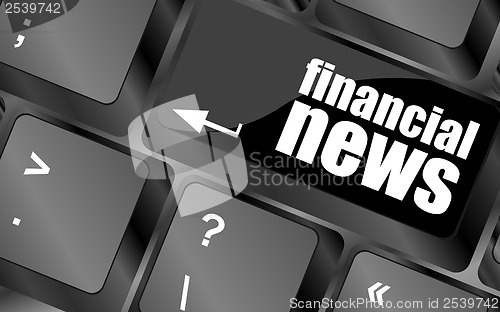 Image of financial news button on computer keyboard