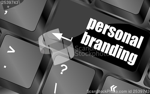 Image of personal branding on computer keyboard key button