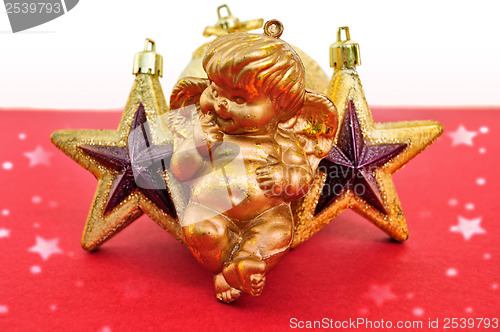 Image of angel and christmas stars