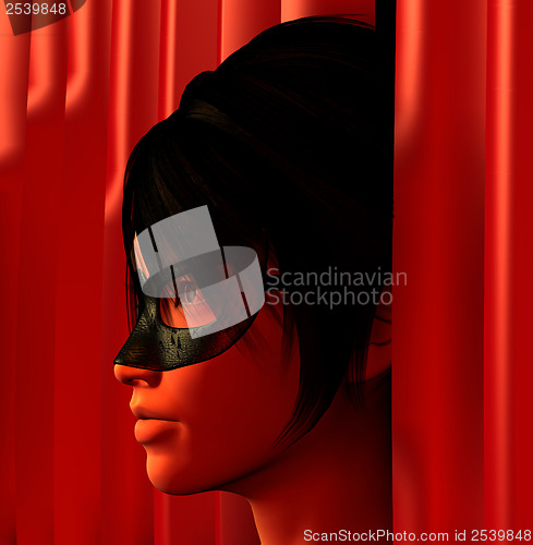 Image of masked woman illustration