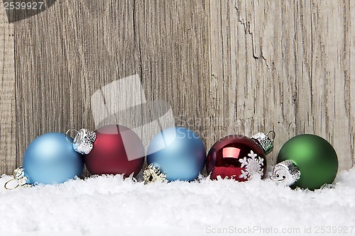 Image of christmas ornament red, blue and green