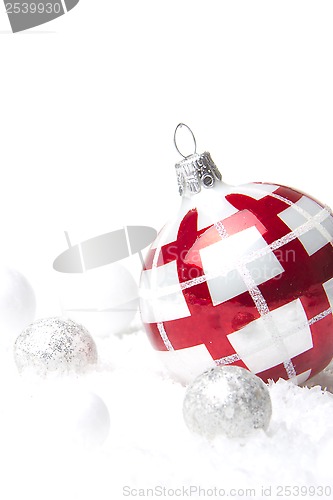 Image of christmas ornament red and white