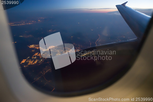 Image of Night view Out Of Airplane
