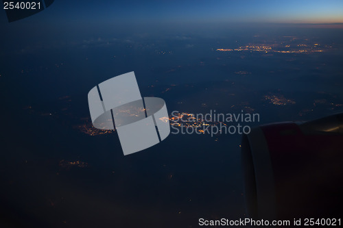 Image of Night view Out Of Airplane