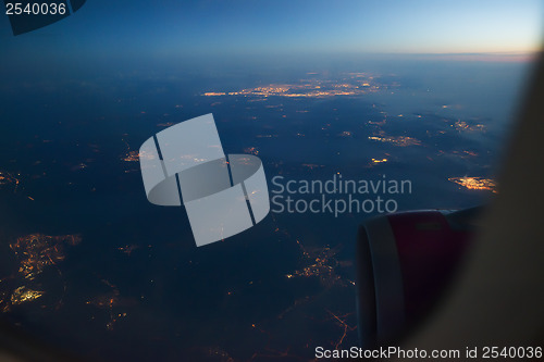 Image of Night view Out Of Airplane