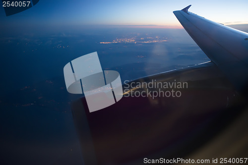 Image of Night view Out Of Airplane