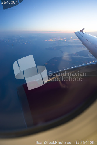 Image of Night view Out Of Airplane