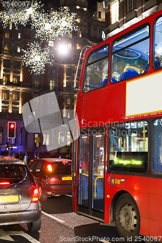 Image of Red Bus in City of London 