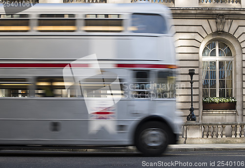 Image of Red vintage bus in London. 