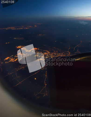 Image of Night view Out Of Airplane