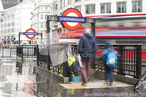 Image of Subway station and sign