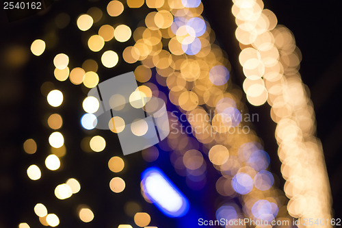 Image of Christmas lights in shopping center