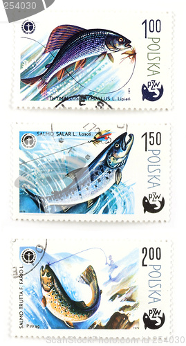 Image of Post stamps with angling and fish