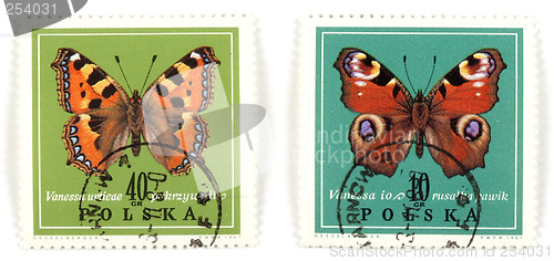 Image of Polish set of stamps - butterfly