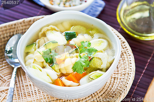 Image of Vegetables soup with pasta