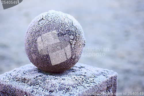 Image of granite ball on a pedestal 