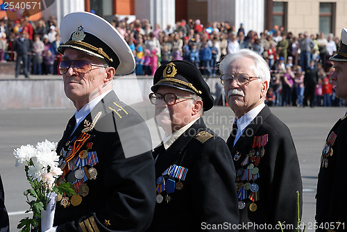 Image of PETROZAVODSK, RUSSIA ? MAY 9: Soviet World War II veterans on Vi