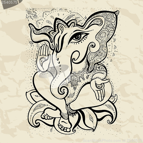 Image of Ganesha Hand drawn illustration.