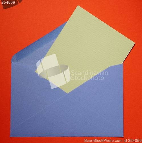 Image of Blue envelope with card