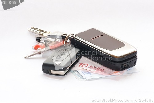 Image of Keys and cell phone