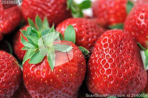 Image of strawberries with stem
