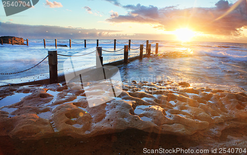 Image of Starburst Sunrise at Mahon Rock Pool Australia