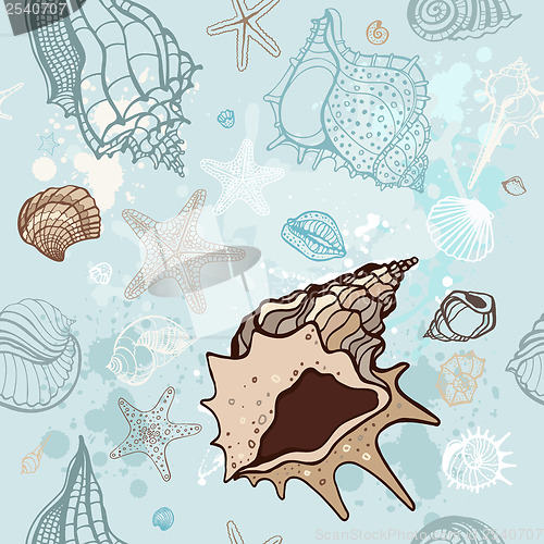 Image of Sea background. Hand drawn vector illustration