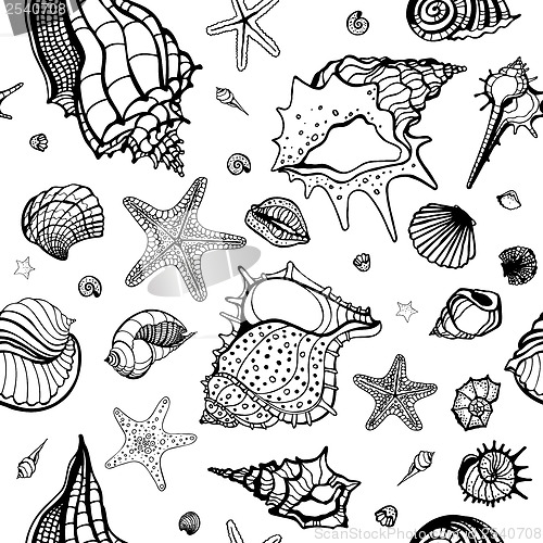 Image of Sea background. Hand drawn vector illustration