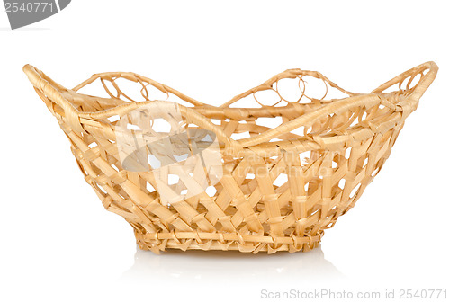 Image of Wooden wattled basket isolated