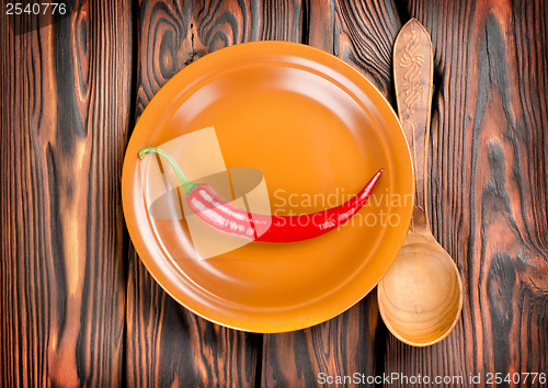 Image of Pepper in a plate and spoon