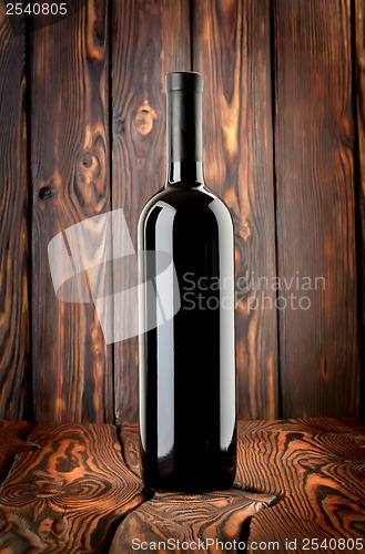 Image of Bottle of red wine on the table