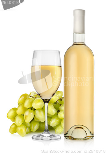 Image of White wine and grapes